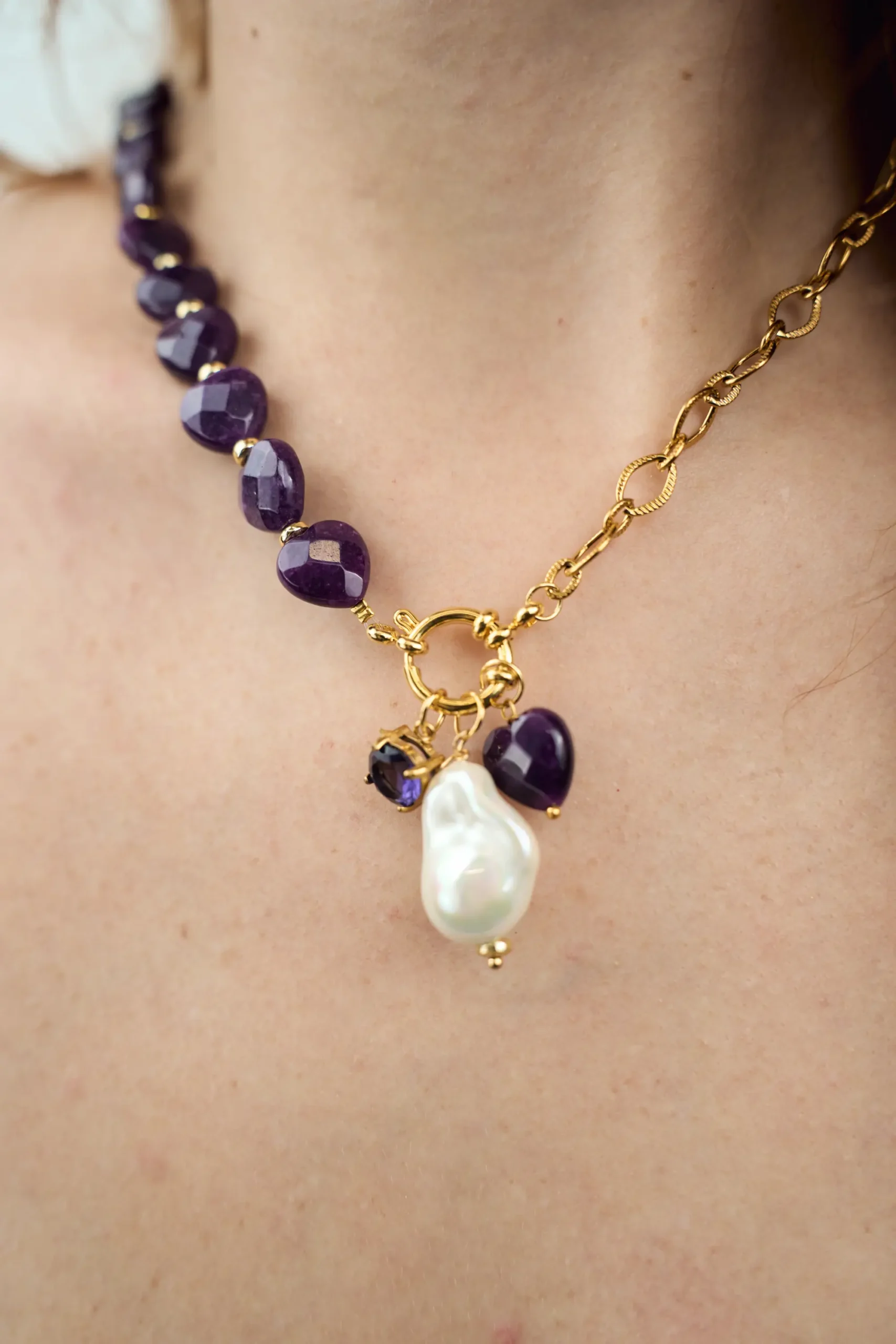 Collana Cuore Di Ametista