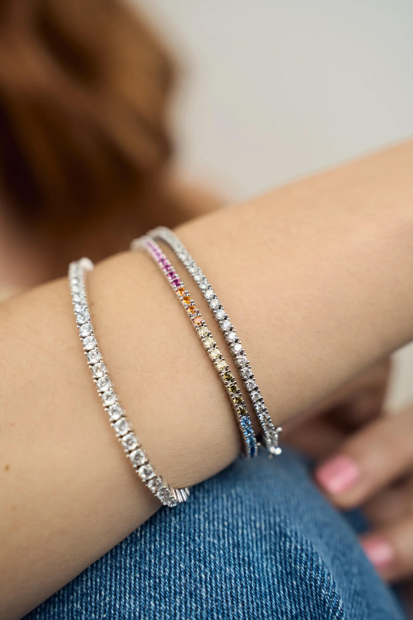 Bracciale Tennis Arcobaleno in argento 925