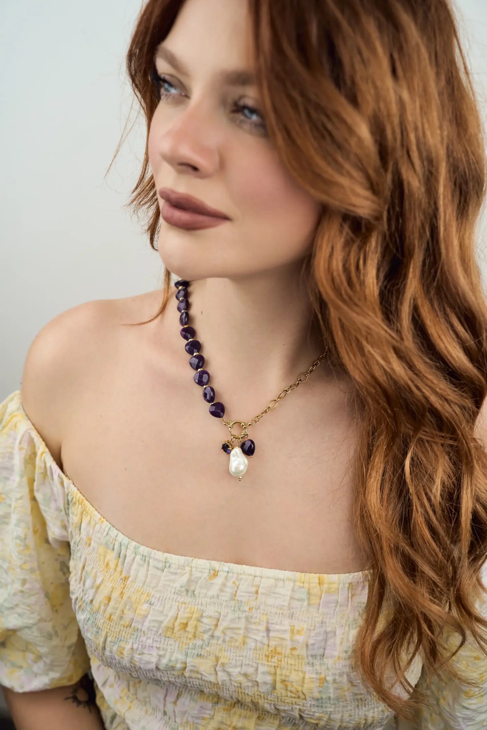 Collana Cuore Di Ametista