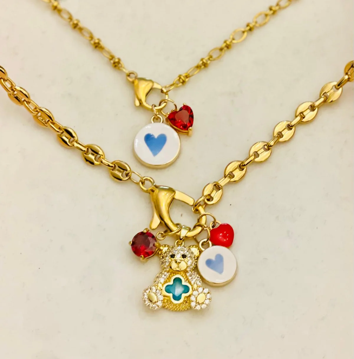 Collana catena marinara con ciondoli dipinti preziosi