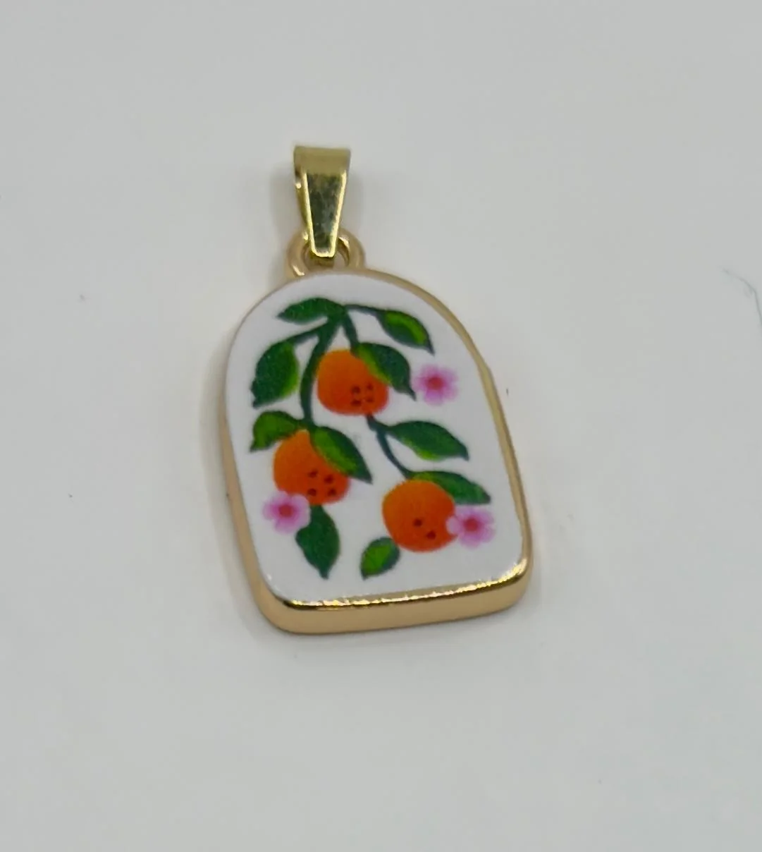 🍊 Ciondolo Dipinto Prezioso – Aranceto