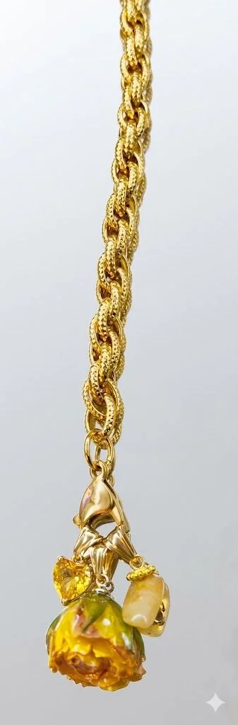 Bracciale Linea Eterna con rosa gialla