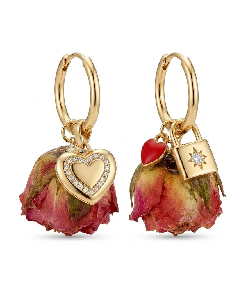 ORECCHINI LINEA ETERNA – ROSE ROSSE