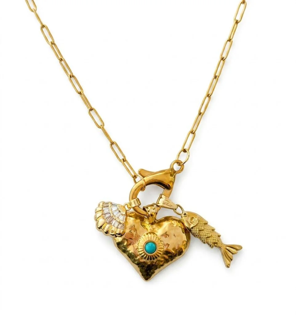 Collana Pantelleria – Cuore Mediterraneo & Charms Marini
